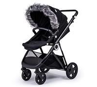 For-Your-Little-One aFHACWLS-DG348 - Pram Fur Hood Trim Compatible On Little Shield, Color Dark Grey