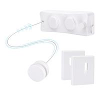 FORA Tendedero Extensible de Cuerda de Pared 10M - Doble Cuerda Inoxidable 2× 5m, Cierre de Bloqueo, Carga Máx 20 kg, Ahorra Espacio, Carcasa ABS, Color Blanco