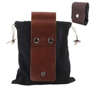 Foraging Bag 8.5x7.9 Inch Foldable Portable Drawstring Belt Pouch Multi-Use Canvas Pouch Harvest Bag for Travel, Camping, Hiking, Hunting, Black
