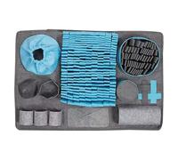 Foraging Mat, Sniffing Pad, Puzzle Toys, Sensory Stimulation, Boredom Release, Indoor Entertainment, Ideal for Dogs Cats Puppies, 25.98x17.32 Inches, Gray Blue, 1 Piece