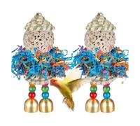 Foraging Toys for Birds - 2 Pack Hanging Shred Balls, Bite Resistant Cage Entertainment Objects, stimulating Activity Feed Dispenser Style Play Toys Behavioral Enrichment Items | For Pet Aviary