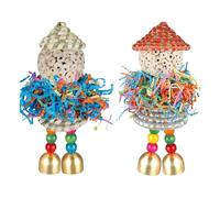 Foraging Toys For Birds - Shredding Chewable Hanging Balls, Interactive Cage Enrichment Activity Set, Natural Texture Play Items stimulating Mental Engagement Accessories | For Parrot Training Jaula