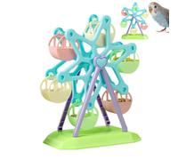 Foraging Wheel Parrot Toy, Bird Ferris Wheel & Rotating Interactive Feeder, Brain Game Feature, Foraging Perch Toy for Smaller Birds Cage Play Fun Entertainment Parrot Cockatiel Pet Supplies