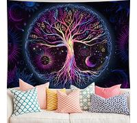 FORATER Tapiz de árbol de la vida para colgar en la pared, colorido árbol de la vida, tapiz estético de sol y luna, galaxia, tapiz de pared para dormitorio, sala de estar, dormitorio (61 x 82 pulgadas