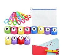 Foratrice Per Bambini - Metallo 3x3cm Set Per Punzonatura Creativa Con Taglierini With Custodia Inclusa, Lavoretti Scuola, Biglietti Fai Da Te, Ritagli Scrapbooking Ufficio, Aula