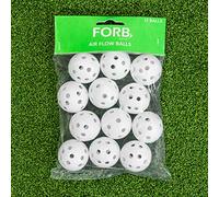 FORB Bolas de Golf Huecas y Perforadas | Pelotas de Plástico y Diseño de Flujo de Aire | Pack Blancas Duraderas | 12 Bolas