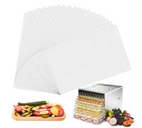 Forbabe 20 láminas deshidratadoras para deshidratadoras de 27 x 17 cm, silicona antiadherente, reutilizables, piel de fruta, mate, malla de vapor, para secadores de frutas, rectangular/redondos