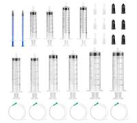 Forbabe 30 jeringas sin aguja 1 ml 5 ml 10 ml 20 ml 30 ml 60 ml jeringa de calostro con manguera jeringa de plástico reutilizable para laboratorios alimentación animal riego plantas