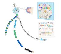 Forbabe Regalo escolar, regalo para niño, bolsa escolar, relleno, llavero, amuleto de la suerte, comienzo del colegio, regalos con tarjeta de felicitación, caja de regalo, cadena de cálculo
