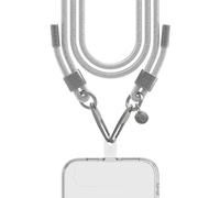 Force Case Bandolera universal para teléfono con mosquetón, Plata