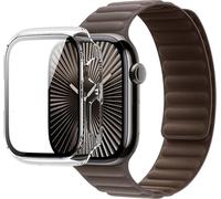 Force Case - Carcasa reforzada para Apple Watch 10, 46 mm, transparente, contorno negro