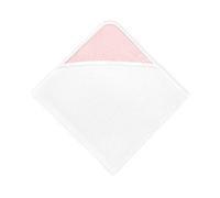 Force Kids Serviette à capuche petites feuilles rose sur blanc