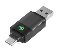 Force Play Adaptador Inalámbrico 2 En 1 Para Coche Carplay Y Android Auto, Usb-a Y Usb-c, Compacto Plug-and-play, Conexión Estable Y Carga De Vehículo Disponible, Color Negro
