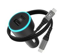 Force Power, Cargador de Coche USB-A / USB-C 65W con Cable USB-C Carga Rápida