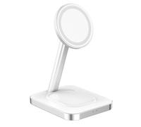 Force Power F150371 Soporte Cargador de Inducción 3 En 1 Compatible con Magsafe 15W Blanco