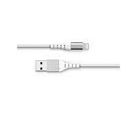 Force Power Lite - Cable de carga reforzado con Nylon trenzado USB A/micro USB de 2 metros - Blanco