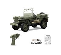 ForceAero Escala 1/10 Off-Road RC Rock Crawler, 2.4G 4WD Camión monstruo de control remoto militar con luces LED, interior de bricolaje y rango de 50 m para entusiastas