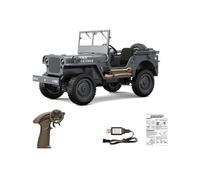 ForceAero Escala 1/10 Off-Road RC Rock Crawler, 2.4G 4WD Camión monstruo de control remoto militar con luces LED, interior de bricolaje y rango de 50 m para entusiastas