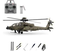 ForceAero Helicóptero C170 AH-64D RC a escala 1/48 con vuelo invertido de una tecla, helicóptero de control remoto sin escobillas 2.4G 6CH Flybarless 3D Flip con flujo óptico y retención de altitud