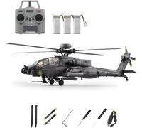 ForceAero Helicóptero C170 AH-64D RC a escala 1/48 con vuelo invertido de una tecla, helicóptero de control remoto sin escobillas 2.4G 6CH Flybarless 3D Flip con flujo óptico y retención de altitud