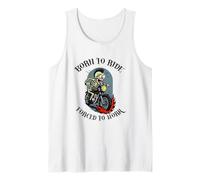 Forced to Work Funny Biker Skeleton Camiseta sin Mangas