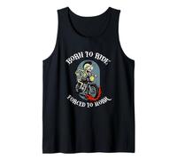 Forced to Work Funny Biker Skeleton Camiseta sin Mangas