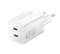 Forcell, Cargador de pared doble de 45W USB-C PD / QC 4.0 Ultra-Compact GaN III