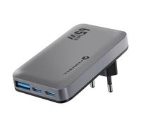 Forcell Cargador pared GaN III 65W con 2 USB-C + USB, rápido y ultrafino, Gris