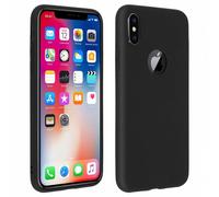 Forcell Soft Touch Funda de Silicona Negra para iPhone X