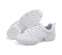 ForceRoute Hombres,Zapatos De Baile para Jazz,Zapatillas Baile Moderno,Baile Único Dividida Moderno Sneakers De Danza,Calzado Claque Jazz,Luz,Mojadura,Resistente Al Desgaste,para Danza,Blanco,Negro