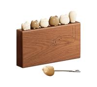 Forchette In Metallo- 6 Forchettine | 15x8x2,5 Cm Lightweight Piccole Forchette Con Manico A Gatto E Supporto In Legno | Portable Per Frutta, Antipasti, Insalate E Anguria