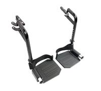 ForconMed Reposapiés económico para sillas de ruedas estándar y silla de transporte, negro, plástico antideslizante, universales oscilantes, piezas de repuesto