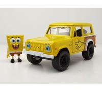 Ford Bronco 1973 Amarillo SpongeBob Con Figura Modelo De Coche 1:24 Jada Toys