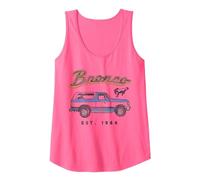 Ford - Bronco Logotipo EST 1966 Camiseta sin Mangas, Mujer, Rosado Neón, XL