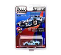 Ford GT40 n. 1 de 1966, edici n limitada azul a 6000 piezas en todo el mundo, modelo de coche fundido a presi n 1/64 de Auto World CP7921
