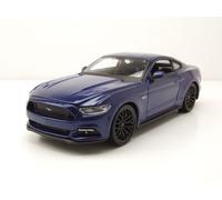 Maisto Ford Mustang GT (2015): Modelo de Coche a Escala 1:24, Puertas y capó móviles, 20 cm, Azul (531508B)