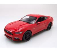 Ford Mustang GT 2015 Modelo Coche Sport Rojo 1:24 Welly Die-Cast