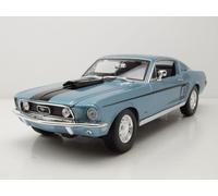 Ford MUSTANG Gt Cobra Chorro Fastback 1968 Azul Metálico a Escala 1:18 Maisto
