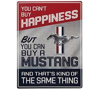 Ford Mustang Metal Sign - You Can't Buy Happiness But You Can Buy a Mustang - Ford Wall Decor for Garage, Shop or Man Cave