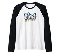 Ford Nombre Niño Estilo Vintage 70s 80s Personalizado Camiseta Manga Raglan