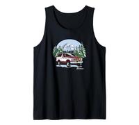 Ford - Vacaciones - Bronco Scenic Christmas Montañas y Árbol Camiseta sin Mangas