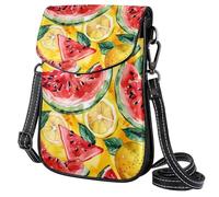 FORDAIIDV Bolso cruzado pequeño para mujer, bolsa de viaje ligera con correa ajustable para el hombro, diseño de sandías y limones