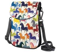 FORDAIIDV Bolso cruzado pequeño para mujer, bolsa de viaje ligera con correa ajustable para el hombro, diseño de poni de dibujos animados