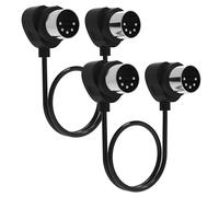 FORE 2 cables MIDI de 60 cm de 90 grados con conectores ultrapequeños para espacios reducidos, cable DIN MIDI de 5 pines, compatible con teclado MIDI, interfaz, sintetizador, guitarra, multiefectos