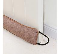 Forecronic Burletes de Puerta Decorativos Paravientos 81 cm para Puertas y Ventanas, Amortiguador de Corrientes de Aire contrapesado para la Parte Inferior de la Puerta - marrón 32"