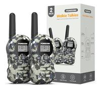 FOREDOM Walkie Talkies para Niños, Walkie Talkies con Largo Alcance, para Niños y Niñas de 3 a 12 Años, Regalo de Cumpleaños, Juguete Militar Genial - Set de 2, Gris Camuflaje