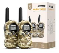 FOREDOM Walkie Talkies para Niños, Walkie Talkies con Largo Alcance, para Niños y Niñas de 3 a 12 Años, Regalo de Cumpleaños, Juguete Militar Genial - Set de 2, Amarillo Camuflaje