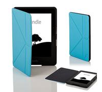 Forefront Cases Funda para Amazon Kindle Voyage (Modelo: 2014) - Delgado, Ligera y Protectora Funda para Kindle Voyage - Smart Auto Sueño Estela Función - Diseño de Origami de Pie - Azul Claro