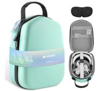 FOREGOER Funda rígida compatible con Oculus Meta Quest 3/Quest 3S/Quest 2/Vision Pro con correa Elite para auriculares VR Gaming y accesorios de controlador táctil, almacenamiento de viaje, verde