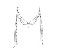 Forehead Dance Eyebrow Pendant Headdress Chain Water Drop Women's Bridal Hair Ornament Head Chain Headdress para ocasiones especiales y festivales(White)